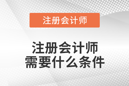 注冊會計(jì)師需要什么條件
