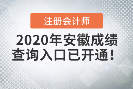 2020年安徽注冊會計師成績查詢?nèi)肟谝验_通！