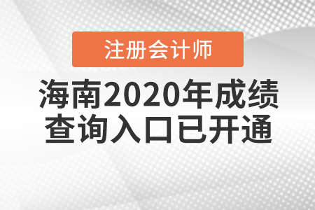 海南2020年注冊(cè)會(huì)計(jì)師成績查詢?nèi)肟谝验_通