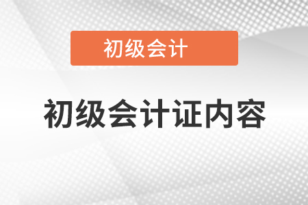 初級會(huì)計(jì)證內(nèi)容