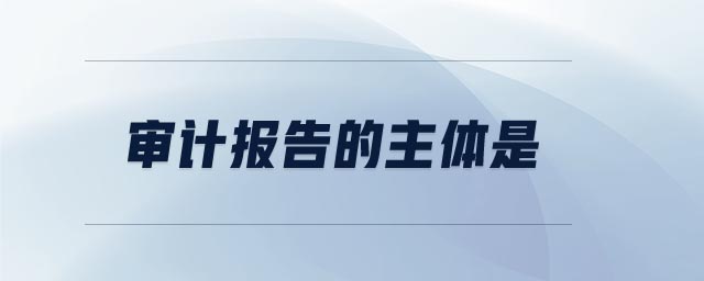 審計報告的主體是