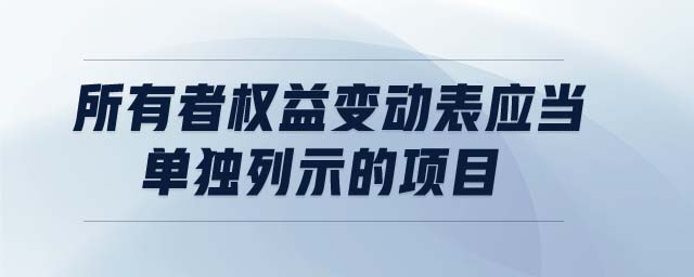 所有者權(quán)益變動表應(yīng)當(dāng)單獨列示的項目有哪些