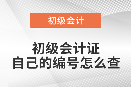 初級(jí)會(huì)計(jì)證自己的編號(hào)怎么查