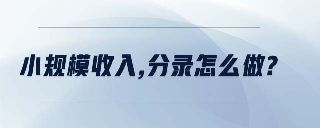 小規(guī)模收入,分錄怎么做? 小規(guī)模收入,分錄怎么做?