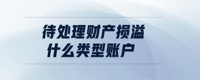 待處理財(cái)產(chǎn)損溢什么類型賬戶