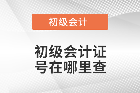 初級(jí)會(huì)計(jì)證號(hào)在哪里查