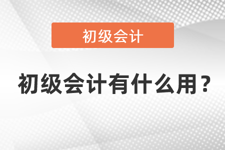 初級(jí)會(huì)計(jì)有什么用？