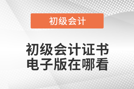 初級(jí)會(huì)計(jì)證書(shū)電子版在哪看