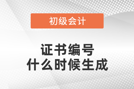 初級(jí)會(huì)計(jì)證書(shū)編號(hào)什么時(shí)候生成