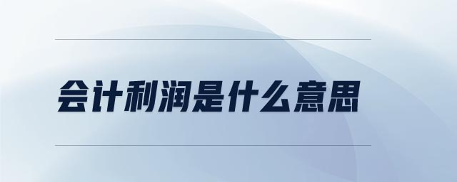 會計利潤是什么意思 會計利潤是什么意思