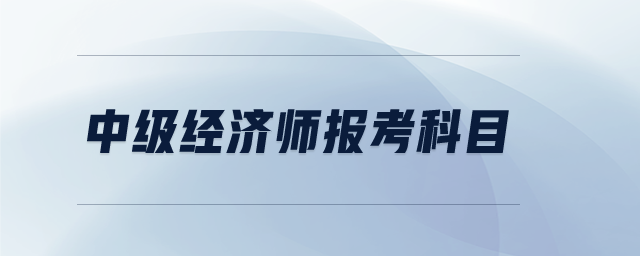 中級經(jīng)濟(jì)師報考科目