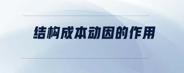 結(jié)構(gòu)成本動(dòng)因的作用 結(jié)構(gòu)成本動(dòng)因的作用