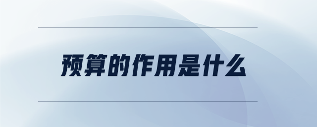 預(yù)算的作用是什么 預(yù)算的作用是什么
