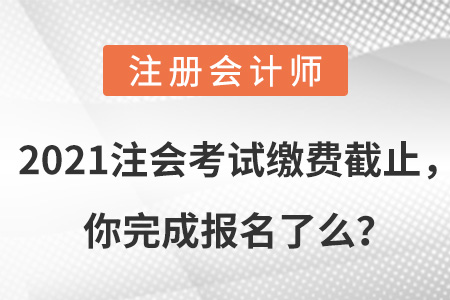 2021注會考試?yán)U費截止，你完成報名了么？