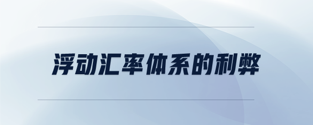 浮動匯率體系的利弊 浮動匯率體系的利弊