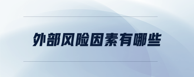 外部風(fēng)險因素有哪些 外部風(fēng)險因素有哪些