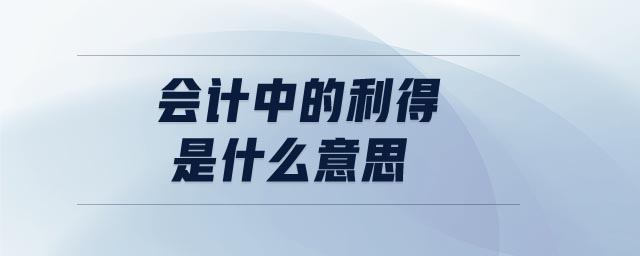 會計中的利得是什么意思 會計中的利得是什么意思