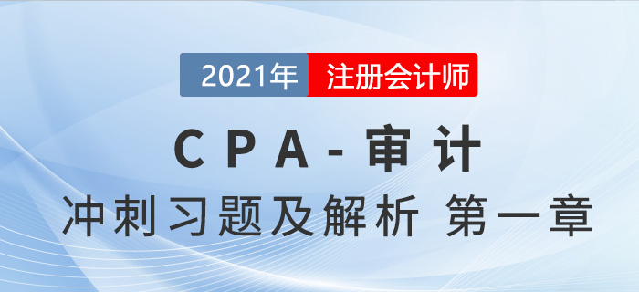 2021年CPA審計考前沖刺習題及解析——第一章審計概述 2021年CPA審計考前沖刺習題及解析——第一章審計概述