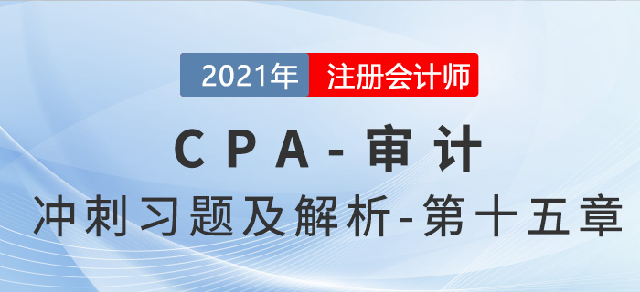 2021年CPA審計考前沖刺習題及解析——第十五章 2021年CPA審計考前沖刺習題及解析——第十五章