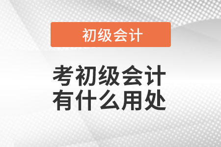 考初級會計有什么用處