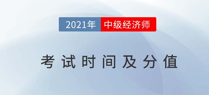 2021中級經(jīng)濟師考試科目及分值