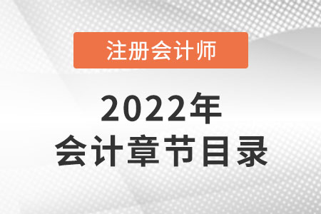 2022年注冊(cè)會(huì)計(jì)師會(huì)計(jì)章節(jié)目錄