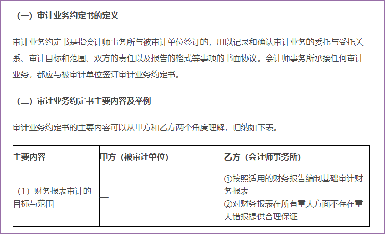審計(jì)業(yè)務(wù)約定書