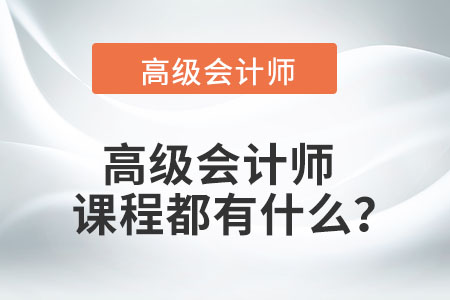高級會計師課程都有什么？