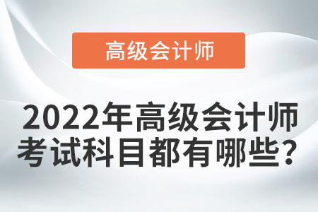 2022年高級(jí)會(huì)計(jì)師考試科目都有哪些？