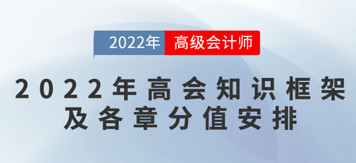 2022年高級會計(jì)師知識框架及各章分值安排