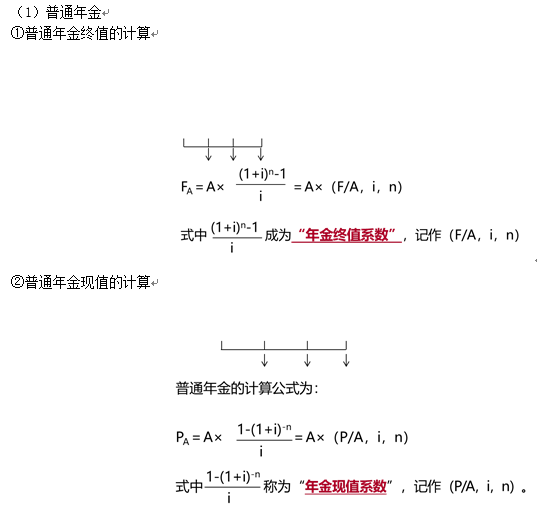 年金的有關(guān)計(jì)算