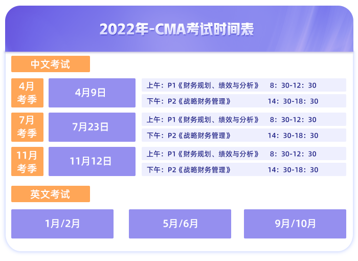 cma考試時(shí)間