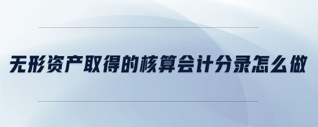 無形資產(chǎn)取得的核算會計分錄怎么做 無形資產(chǎn)取得的核算會計分錄怎么做