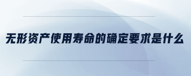 無形資產(chǎn)使用壽命的確定要求是什么 無形資產(chǎn)使用壽命的確定要求是什么