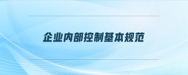 企業(yè)內(nèi)部控制基本規(guī)范 企業(yè)內(nèi)部控制基本規(guī)范