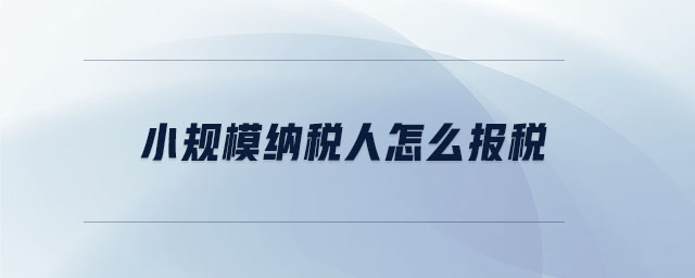 小規(guī)模納稅人怎么報(bào)稅 小規(guī)模納稅人怎么報(bào)稅