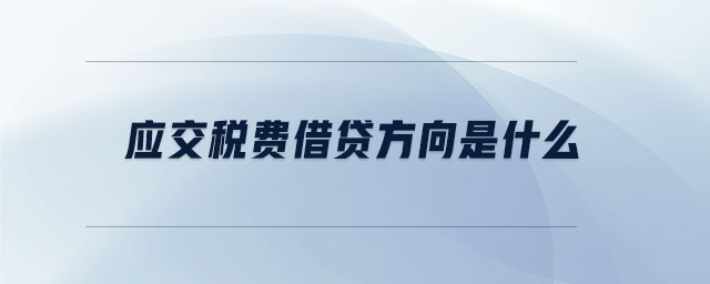 應(yīng)交稅費(fèi)借貸方向是什么 應(yīng)交稅費(fèi)借貸方向是什么