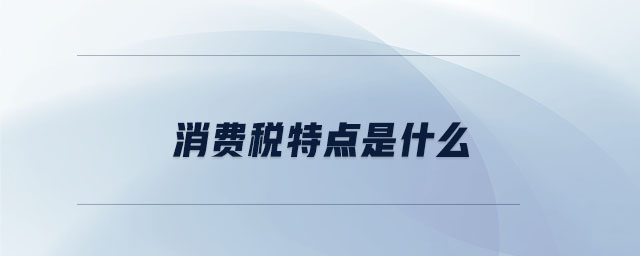 消費(fèi)稅特點(diǎn)是什么