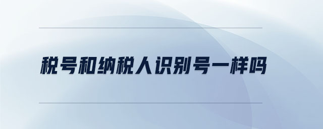 稅號和納稅人識別號一樣嗎 稅號和納稅人識別號一樣嗎