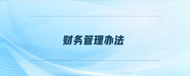 財務(wù)管理辦法 財務(wù)管理辦法