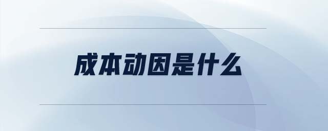 成本動因是什么 成本動因是什么