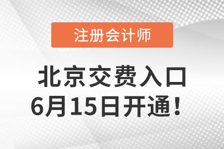 2022年北京市通州區(qū)注冊會計師交費入口6月15日開通！