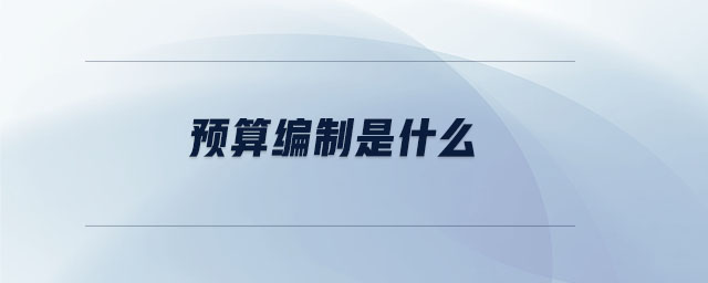 預(yù)算編制是什么