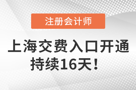 上海市奉賢區(qū)2022年注冊會計師考試?yán)U費開始啦！持續(xù)16天！