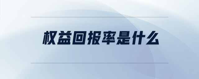 權益回報率是什么