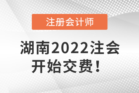 2022年湖南CPA開始交費(fèi)！6月30日截止！