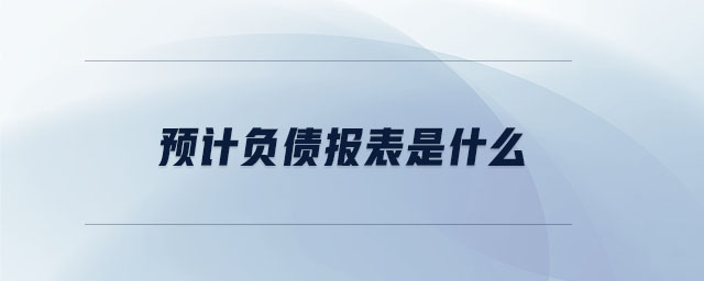 預計負債報表是什么 預計負債報表是什么