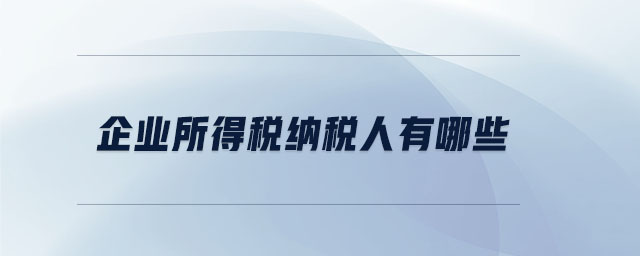 企業(yè)所得稅納稅人有哪些 企業(yè)所得稅納稅人有哪些
