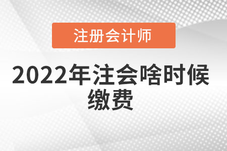 2022年注會啥時候繳費