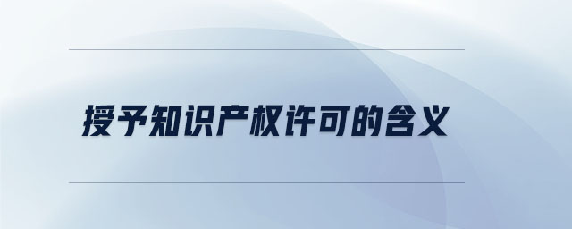 授予知識(shí)產(chǎn)權(quán)許可的含義
